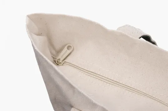 Standard Boat Bag Cotton Canvas Tote with Zippered Top — view 3