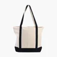 Standard Boat Bag Cotton Canvas Tote with Zippered Top — view 4