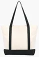 Standard Boat Bag Cotton Canvas Tote with Zippered Top — view 5