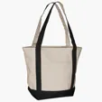 Standard Boat Bag Cotton Canvas Tote with Zippered Top — view 2