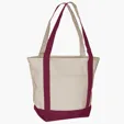 Standard Boat Bag Cotton Canvas Tote with Zippered Top