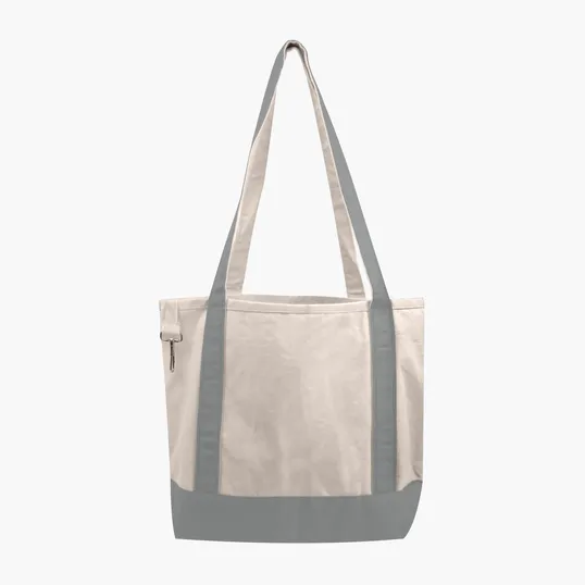 Small Accent Boat Bag Cotton Tote with 2-Ply Handles — view 3