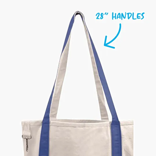 Small Accent Boat Bag Cotton Tote with 2-Ply Handles — view 14