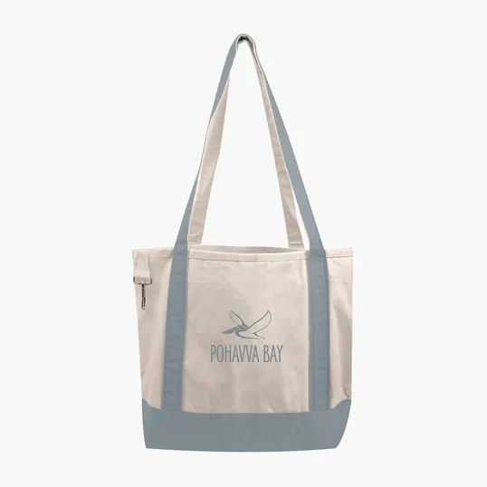 Small Accent Boat Bag Cotton Tote with 2-Ply Handles — view 12