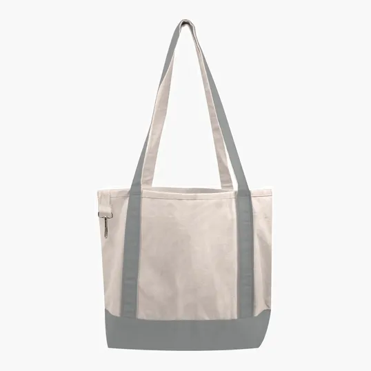 Small Accent Boat Bag Cotton Tote with 2-Ply Handles — view 4
