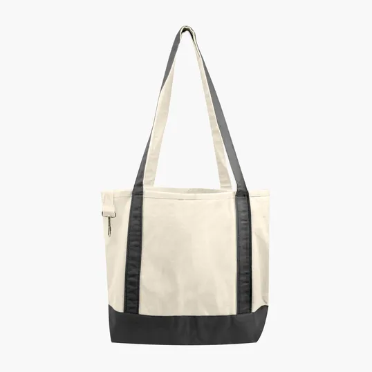 Small Accent Boat Bag Cotton Tote with 2-Ply Handles