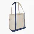 Small Accent Boat Bag Cotton Tote with 2-Ply Handles — view 8