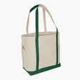 Small Accent Boat Bag Cotton Tote with 2-Ply Handles — view 7