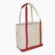 Small Accent Boat Bag Cotton Tote with 2-Ply Handles — view 9