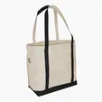 Small Accent Boat Bag Cotton Tote with 2-Ply Handles — view 2
