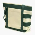 Striped Accent Boat Bag with Zippered Top and Slip Pocket — view 4