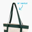 Striped Accent Boat Bag with Zippered Top and Slip Pocket — view 9