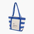Striped Accent Boat Bag with Zippered Top and Slip Pocket — view 5