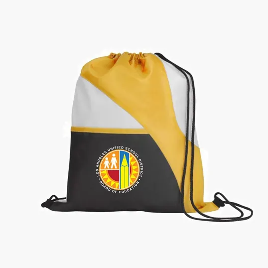 Good Value™ Tri-Color Drawcord Drawstring Bag with Front Pocket — view 7