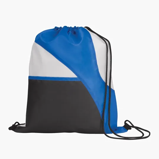 Good Value™ Tri-Color Drawcord Drawstring Bag with Front Pocket — view 6