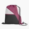 Good Value™ Tri-Color Drawcord Drawstring Bag with Front Pocket — view 3