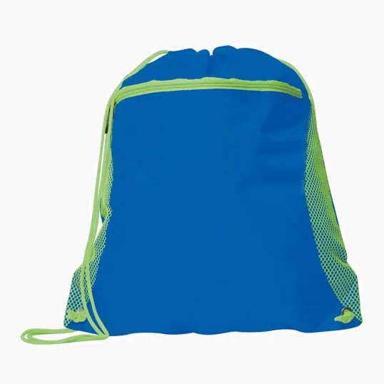 Good Value™ Duo Color Mesh Pocket Sport Pack Drawstring Bag — view 3