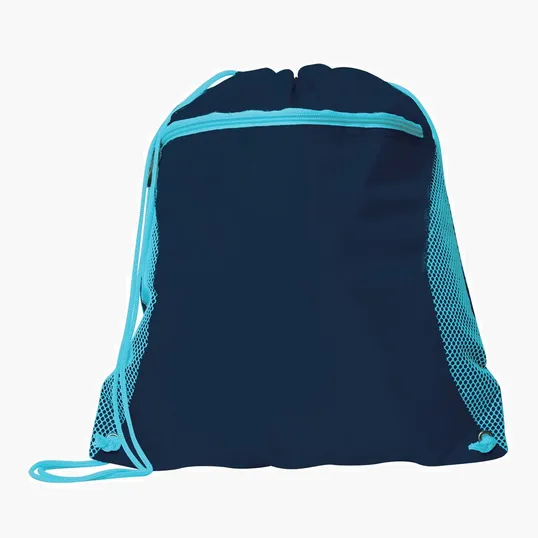 Good Value™ Duo Color Mesh Pocket Sport Pack Drawstring Bag — view 2