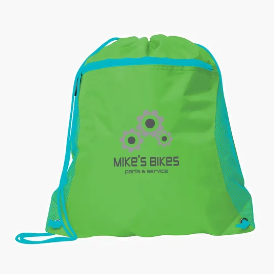 Good Value™ Duo Color Mesh Pocket Sport Pack Drawstring Bag — view 5