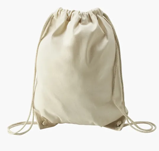 Good Value™ Natural Economy Cotton Drawcord Drawstring Bag — view 3