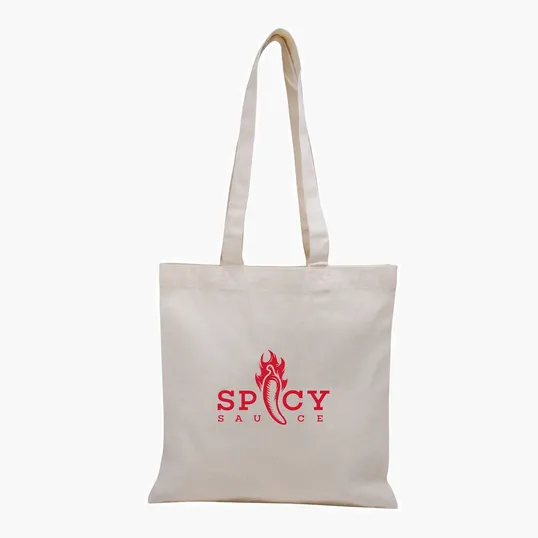 V Natural Organic Cotton Flat Tote with 26" Handles