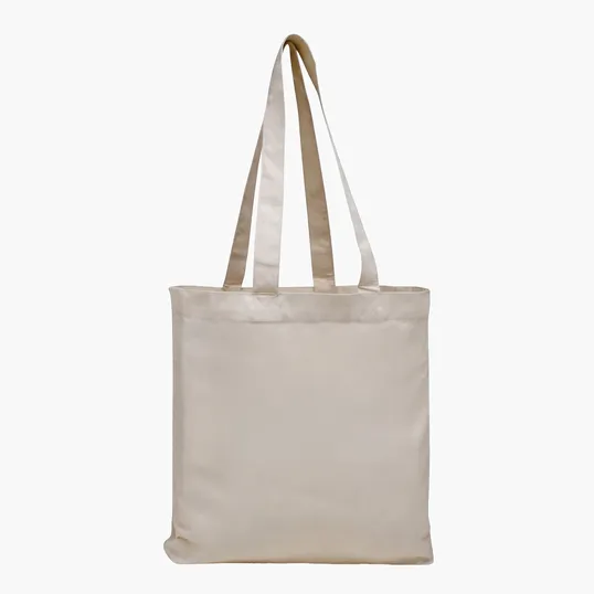 V Natural Organic Cotton Gusseted Tote with 25.5" Handles — view 2