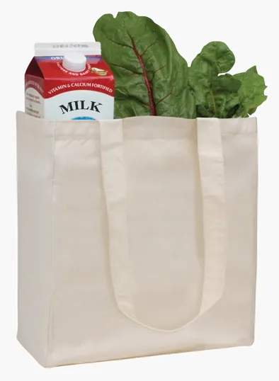 V Natural Organic Cotton Grocery Tote with 26" Handles