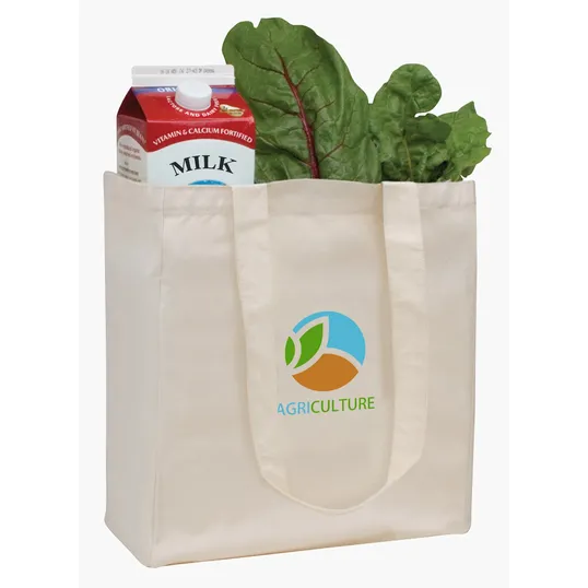 V Natural Organic Cotton Grocery Tote with 26" Handles — view 3