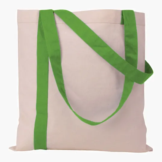 Striped Economy Tote with 26" Self Handles — view 2