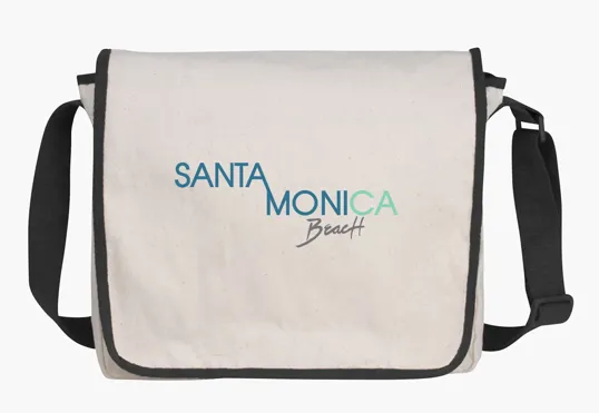 V Natural Cotton Messenger Bag with Adjustable Shoulder Strap — view 2