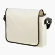 V Natural Cotton Messenger Bag with Adjustable Shoulder Strap