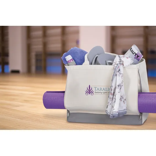 Atchison® Yoga Retreat Cotton Canvas Tote with Mat Pocket — view 7