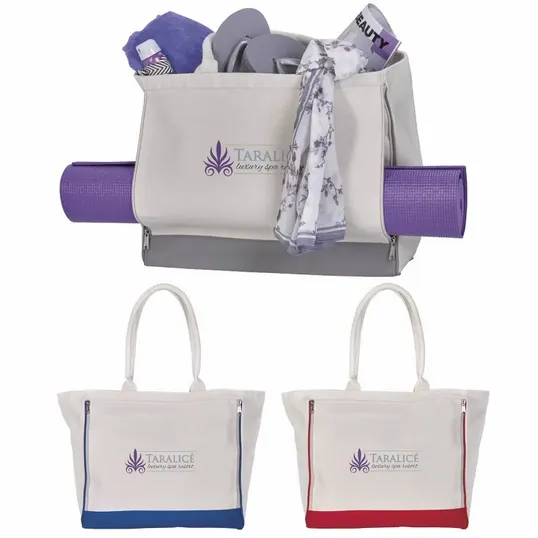 Atchison® Yoga Retreat Cotton Canvas Tote with Mat Pocket — view 11
