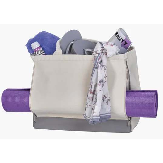 Atchison® Yoga Retreat Cotton Canvas Tote with Mat Pocket — view 2