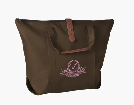 Mallard Tote Bag with Zippered Top and PU Accents — view 8