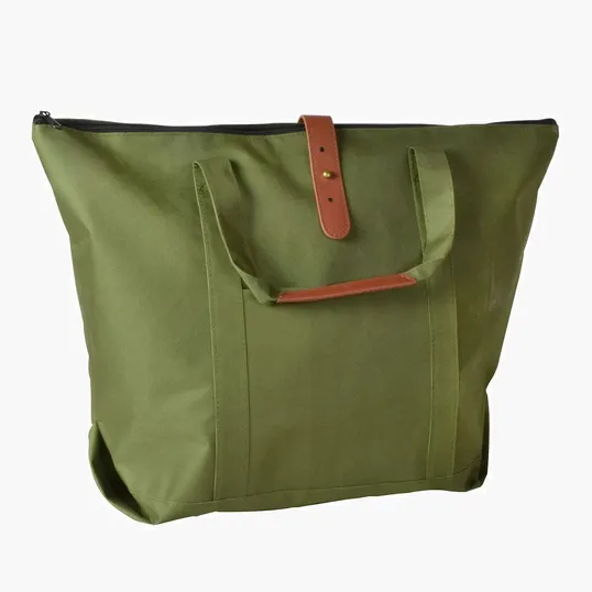 Mallard Tote Bag with Zippered Top and PU Accents — view 14