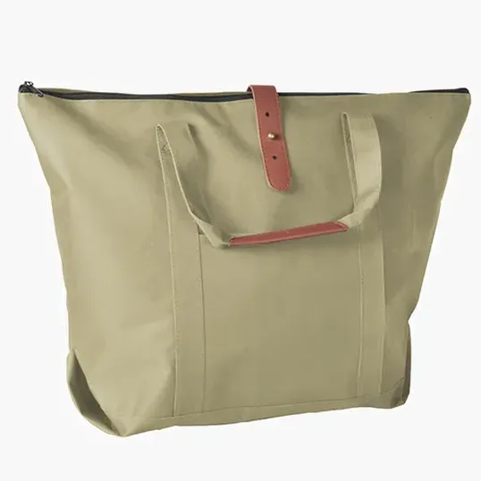Mallard Tote Bag with Zippered Top and PU Accents — view 5