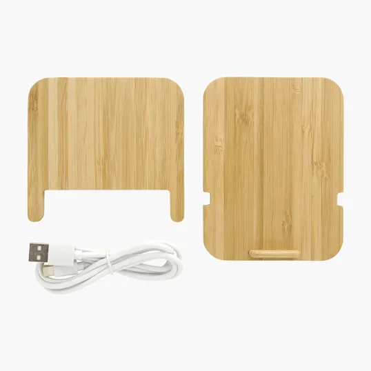 Bamboo 10W Wireless Charger with Phone Holder — view 6