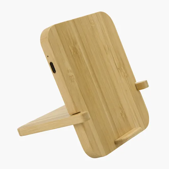 Bamboo 10W Wireless Charger with Phone Holder — view 3