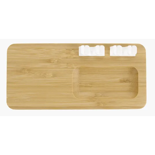 Bamboo 10W Wireless Charging Pad with Cable Organizer — view 3