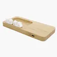 Bamboo 10W Wireless Charging Pad with Cable Organizer — view 5