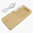 Bamboo 10W Wireless Charging Pad with Cable Organizer — view 8