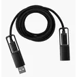 All-Over Braided Long Cable Extender, 6-Foot USB-C