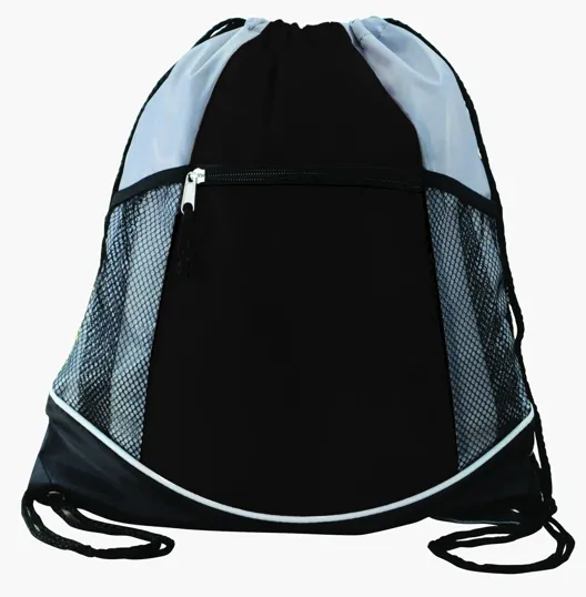 Double Take Drawstring Bag with Mesh Pockets