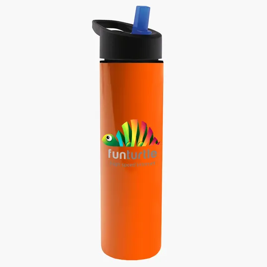 Garyline® Slim Double-Wall Insulated Bottle with Flip-Straw Lid, 16 oz. — view 138