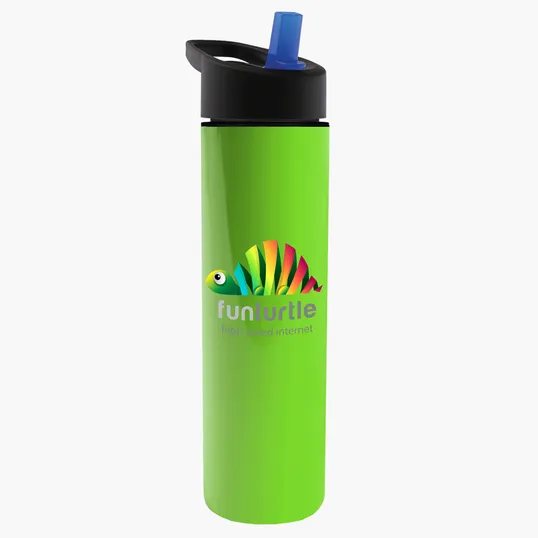 Garyline® Slim Double-Wall Insulated Bottle with Flip-Straw Lid, 16 oz. — view 132