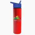 Garyline® Slim Double-Wall Insulated Bottle with Flip-Straw Lid, 16 oz. — view 100