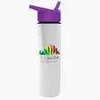Garyline® Slim Double-Wall Insulated Bottle with Flip-Straw Lid, 16 oz. — view 116
