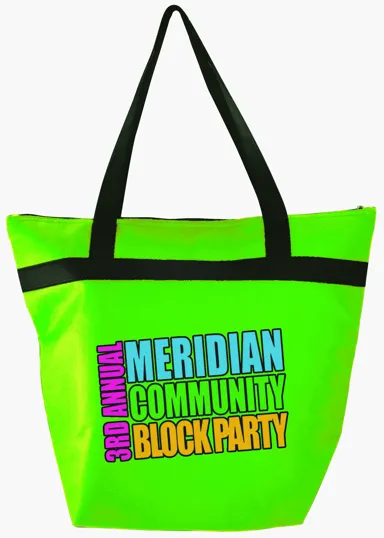 Insulated Shopper Tote with Zip Closure and 22" Handles — view 13