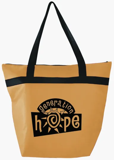 Insulated Shopper Tote with Zip Closure and 22" Handles — view 16